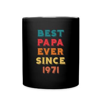 Papa 1971 Birthday Father Best Dad Vintage - Full Colour Mug - black - Front