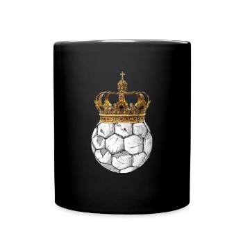 Fußball König Profi Weltfussballer Sport Krone - Tasse einfarbig - Schwarz - Vorne