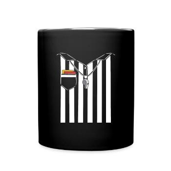 Football Referee Jersey Whistle - Full Colour Mug - black - Front