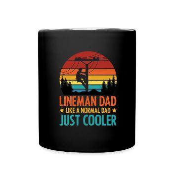 Line Fitter Electrician Overhead Line Father Papa - Full Colour Mug - black - Front