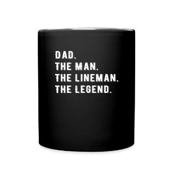 Line Fitter Electrician Overhead Line Father Papa - Full Colour Mug - black - Front