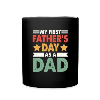 Erster Vatertag - Tasse einfarbig - Schwarz - Vorne