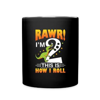 2. Geburtstag Dino Geburtstag Ich bin 2 - Tasse einfarbig - Schwarz - Vorne