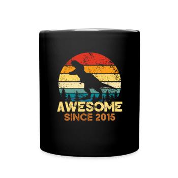 Fantastisch seit 2015 Dinosaurier-Liebhaber Dino - Tasse einfarbig - Schwarz - Vorne