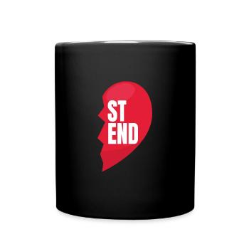 Best Friend Heart Links Friendship - Full Colour Mug - black - Front