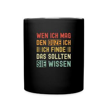 Ich hasse Menschen lustiger Spruch für Zyniker - Tasse einfarbig - Schwarz - Vorne