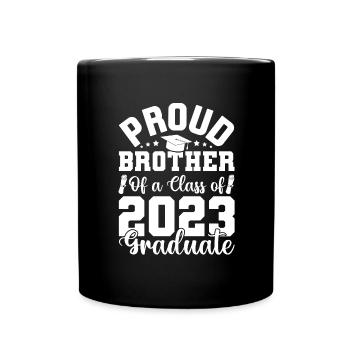 Stolzer Bruder 2023 Absolvent, Abschlussjahrgang - Tasse einfarbig - Schwarz - Vorne