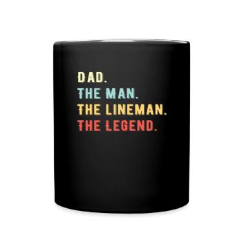 Line Fitter Electrician Overhead Line Father Papa - Full Colour Mug - black - Front