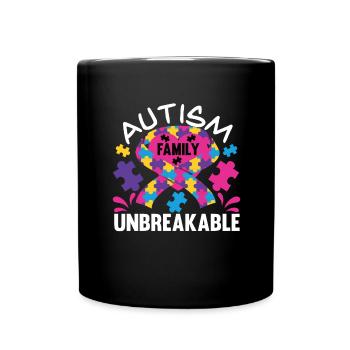 Autisme Mère Fille Fils Autistic Parents Enfant - Mug uni - noir - Devant