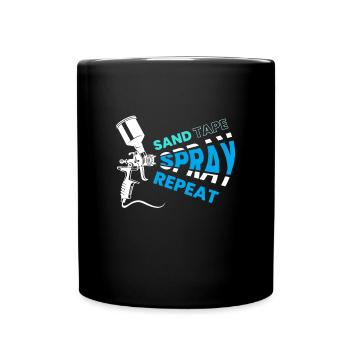Sand Tape Spray Repeat Painter - Full Colour Mug - black - Front
