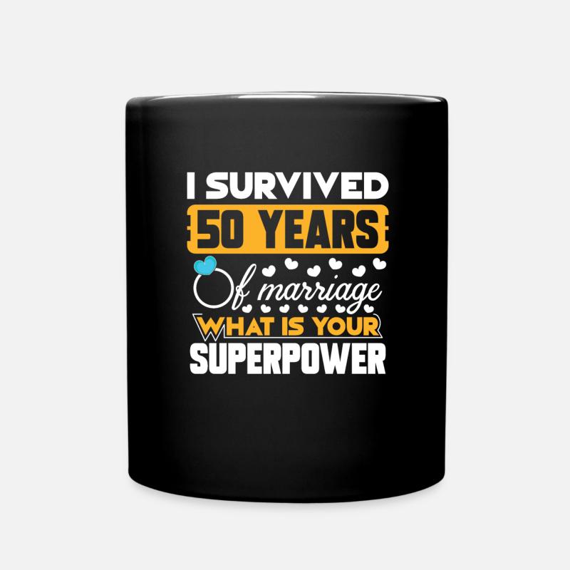 Noces d’or 50 ans cadeau de mariage - Mug uni - noir