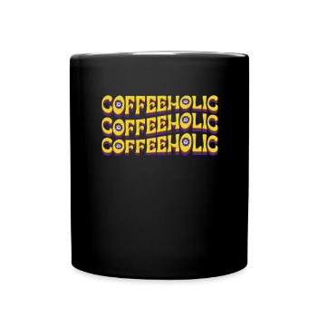 Kaffee Sarkasmus Freunde Glück Freude Cappuccino - Tasse einfarbig - Schwarz - Vorne