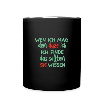 Ich hasse Menschen lustiger Spruch für Zyniker - Tasse einfarbig - Schwarz - Vorne