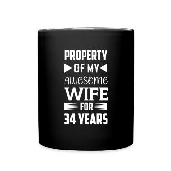 34 ans marié Amber Cadeau de mariage - Mug uni - noir - Devant