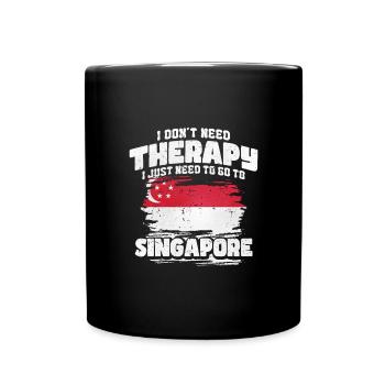 Singapur - Tasse einfarbig - Schwarz - Vorne