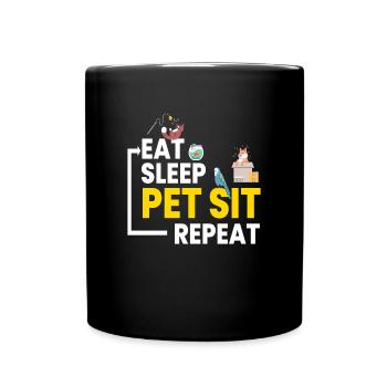 Manger Dormir Pet Sit Répéter Petsitting - Mug uni - noir - Devant