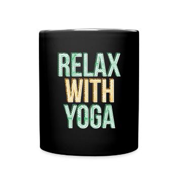 Yoga Mandala Sport Training Vegan Relaxation - Full Colour Mug - black - Front