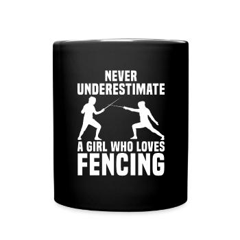 Fencer Fencer ParierStange Girls Sport Hobby - Full Colour Mug - black - Front