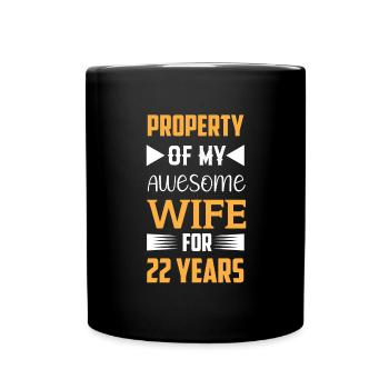 22 Jahre Verheiratet Bronzehochzeit Geschenkidee - Tasse einfarbig - Schwarz - Vorne
