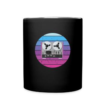 Magnétophone rétro Tonbandgerät - Mug uni - noir - Devant