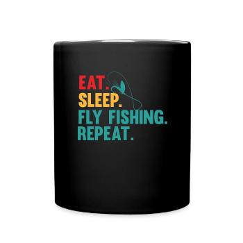 Fly Fishing Fishing Fishermen Sport fishermen Fly - Full Colour Mug - black - Front