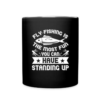 Fly Fishing Fishing Fishermen Sport fishermen Fly - Full Colour Mug - black - Front