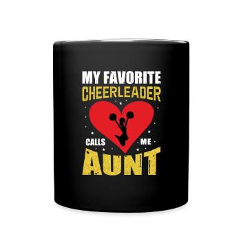 Fière tante de pom-pom girl football - Mug uni - noir - Devant