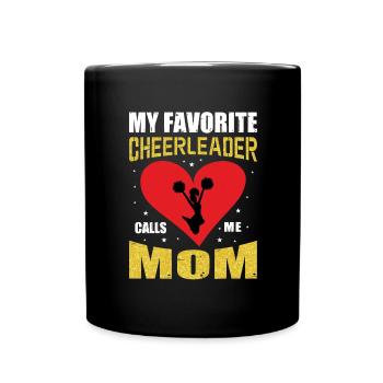 Cheerleading Mama Cheerleading Mutter Cheerleader - Tasse einfarbig - Schwarz - Vorne