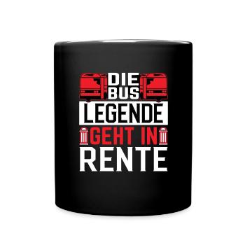 Busfahrer in Rente Ruhestand Rentner - Tasse einfarbig - Schwarz - Vorne