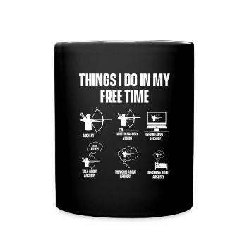 Archery - Bow Hunter Design Archery Arrow - Full Colour Mug - black - Front