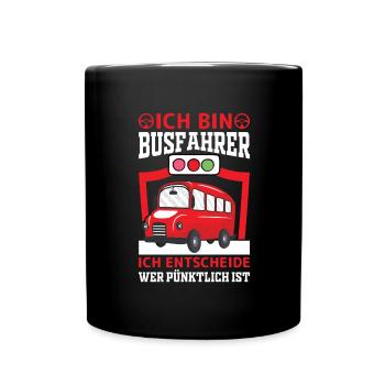 Busfahrer Berufung Beruf Arbeit Geschenk - Tasse einfarbig - Schwarz - Vorne