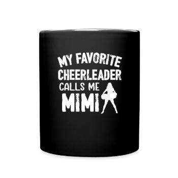 Cheerleading Mama Cheerleading Mutter Cheerleader - Tasse einfarbig - Schwarz - Vorne