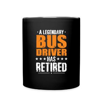 Busfahrer in Rente Ruhestand Rentner - Tasse einfarbig - Schwarz - Vorne