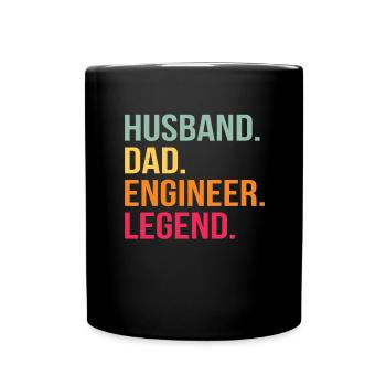vater ehemann ingenieur held Legende Techniker - Tasse einfarbig - Schwarz - Vorne