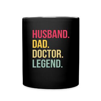 Papa Père Docteur Docteur Docteur Mari Légende - Mug uni - noir - Devant