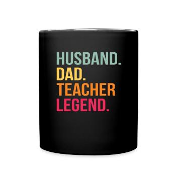 Father Teacher Father's Day Learning Husband Dad School - Full Colour Mug - black - Front