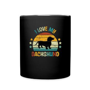 Race de chien Teckel Cadeau propriétaire de chien - Mug uni - noir - Devant
