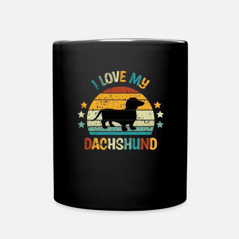 Hunderasse Dachshund Hundehalter Geschenk - Tasse einfarbig - Schwarz
