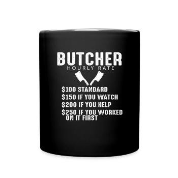 Boucher Boucherie Profession Drôle Dicton Cadeau - Mug uni - noir - Devant