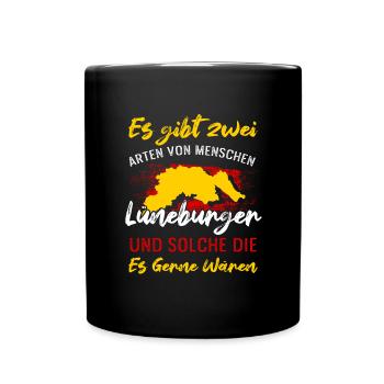 Es Gibt Zwei Arten Von Menschen Lüneburger - Tasse einfarbig - Schwarz - Vorne