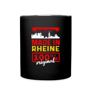 Made In Rheine 100% Original - Tasse einfarbig - Schwarz - Vorne