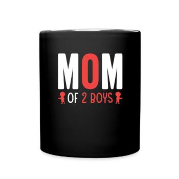 Mom of Two Boys Mother Mother's Day - Full Colour Mug - black - Front