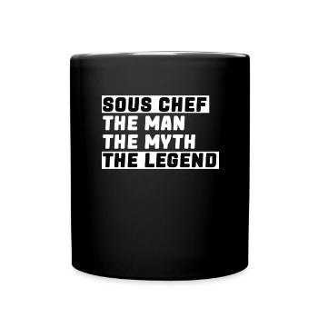 Chapeau de Chef, Chef, Cuisine, Cinq étoiles, Or, 5, - Mug uni - noir - Devant