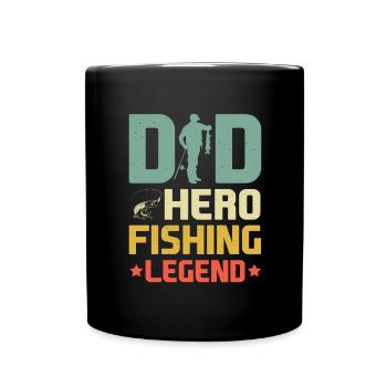 Père Pêche Fête des Pères Pêcheur Pêche Papa Poisson - Mug uni - noir - Devant