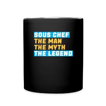 Chapeau de Chef, Chef, Cuisine, Cinq étoiles, Or, 5, - Mug uni - noir - Devant