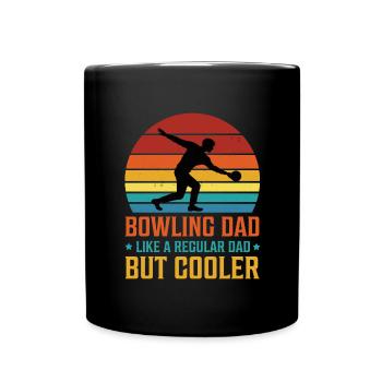 Bowling Vater Papa Cooler - Tasse einfarbig - Schwarz - Vorne