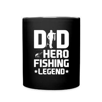 Père Pêche Fête des Pères Pêcheur Pêche Papa Poisson - Mug uni - noir - Devant