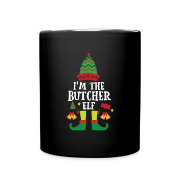 Weihnachtsgeschenk Metzger Fleischer Metzgerei - Tasse einfarbig - Schwarz - Vorne