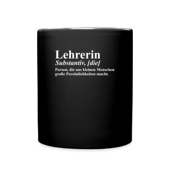 Schwer zu finden großartige Lehrerin - Tasse einfarbig - Schwarz - Vorne