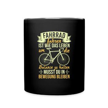 Fahrradfahren Rennrad Mountainbike für Radfahrer - Tasse einfarbig - Schwarz - Vorne